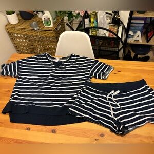 Navy and White Striped Pajamas
